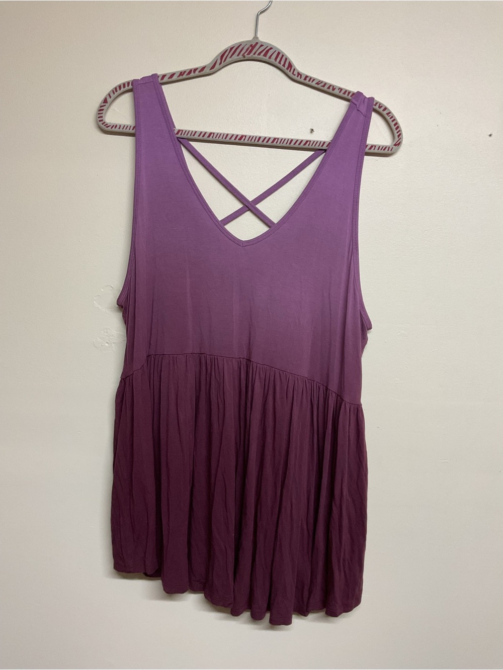 torrid Purple Tiered Crisscross Tank Top